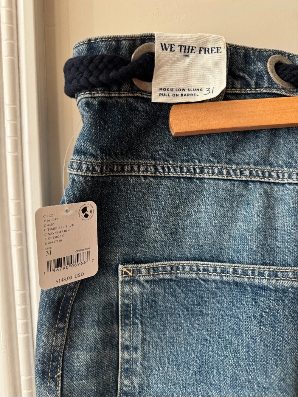 We The Free Moxie Pull-On Barrel Jeans Size 31 Free People NWT